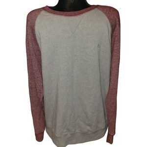 Element Gray and Burgundy Raglan Sweatshirt L